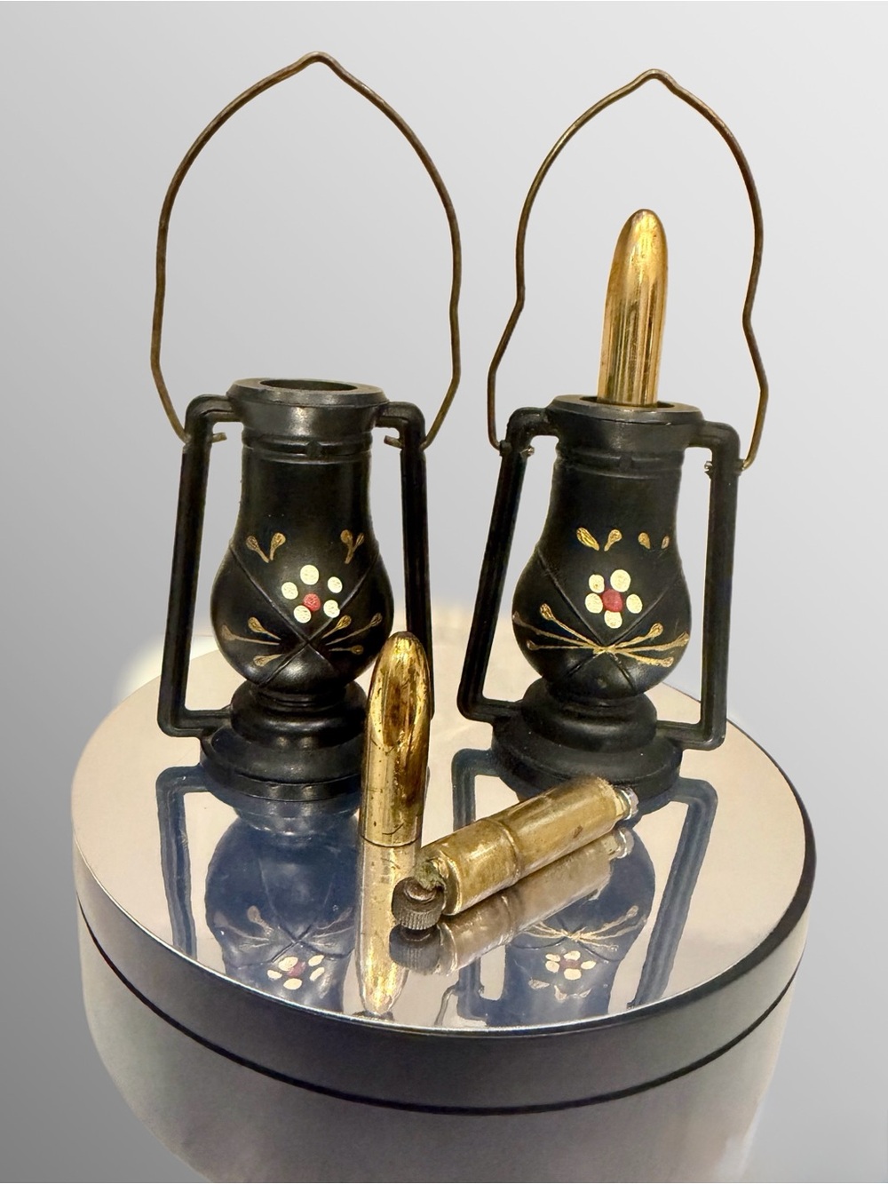 Vintage 2 Weston Miniature Lantern Design  Tabletop mini Lightr Made In USA NOS